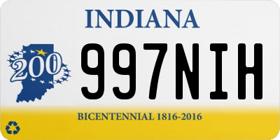 IN license plate 997NIH