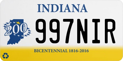 IN license plate 997NIR