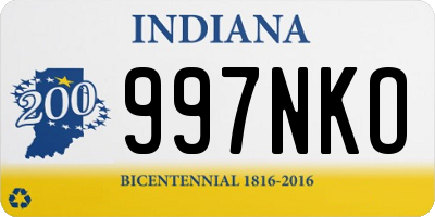 IN license plate 997NKO