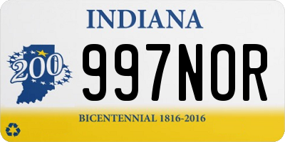 IN license plate 997NOR