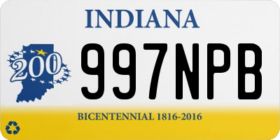 IN license plate 997NPB