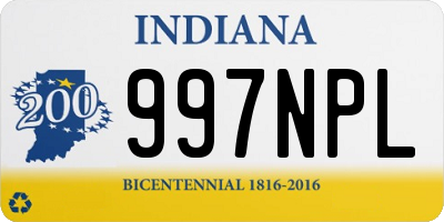 IN license plate 997NPL