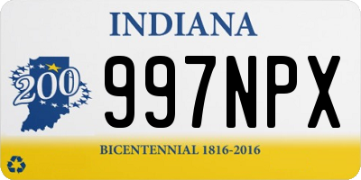 IN license plate 997NPX