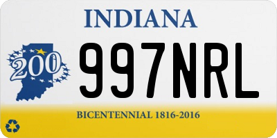 IN license plate 997NRL