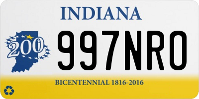 IN license plate 997NRO