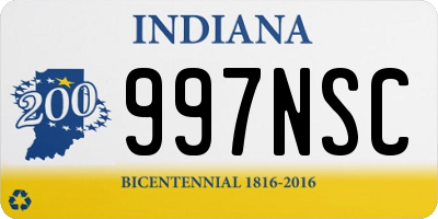 IN license plate 997NSC