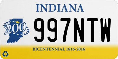 IN license plate 997NTW