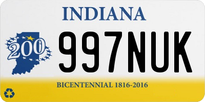 IN license plate 997NUK