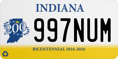 IN license plate 997NUM