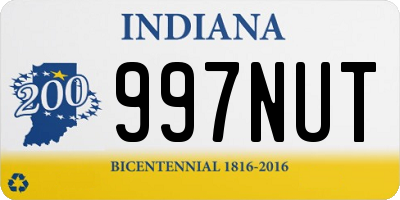 IN license plate 997NUT