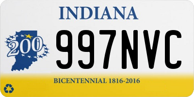 IN license plate 997NVC