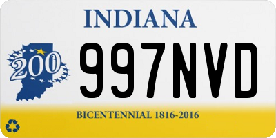 IN license plate 997NVD