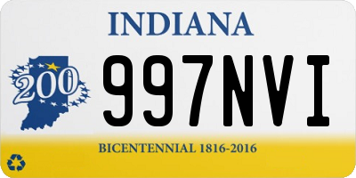 IN license plate 997NVI