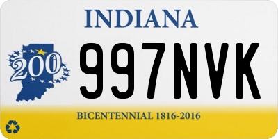 IN license plate 997NVK