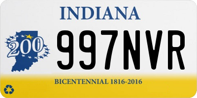 IN license plate 997NVR