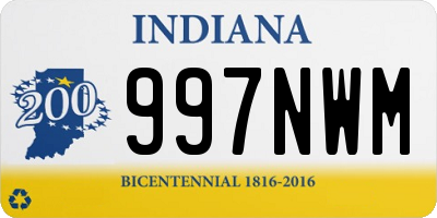 IN license plate 997NWM