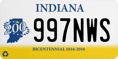 IN license plate 997NWS