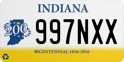 IN license plate 997NXX