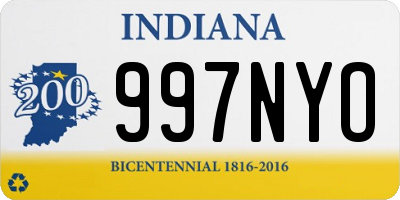 IN license plate 997NYO