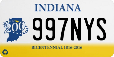 IN license plate 997NYS