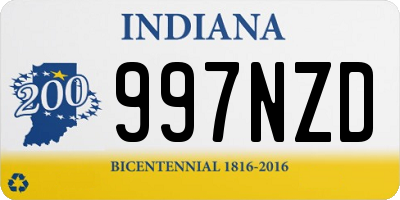 IN license plate 997NZD