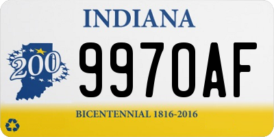 IN license plate 997OAF