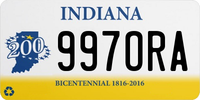 IN license plate 997ORA