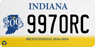 IN license plate 997ORC