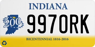 IN license plate 997ORK