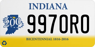 IN license plate 997ORO