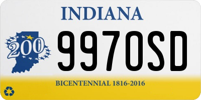 IN license plate 997OSD