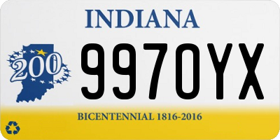 IN license plate 997OYX