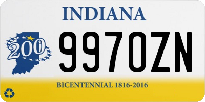 IN license plate 997OZN