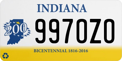 IN license plate 997OZO