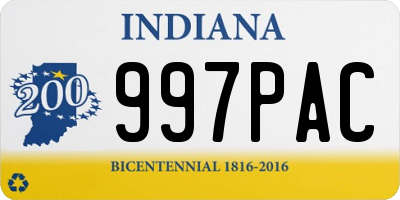 IN license plate 997PAC