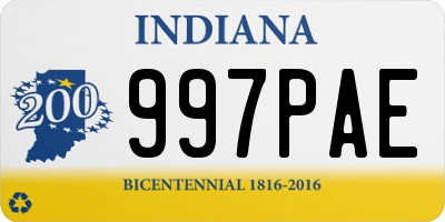 IN license plate 997PAE