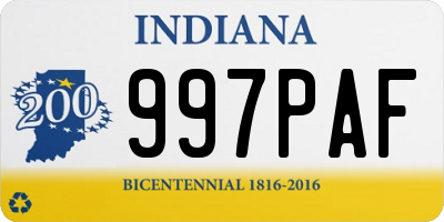 IN license plate 997PAF