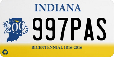 IN license plate 997PAS