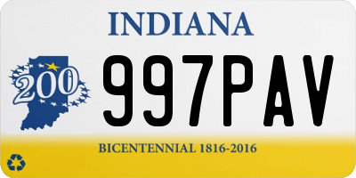 IN license plate 997PAV