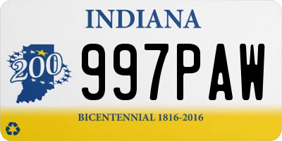 IN license plate 997PAW