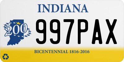 IN license plate 997PAX