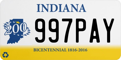 IN license plate 997PAY