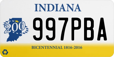IN license plate 997PBA