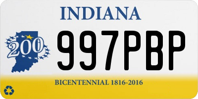 IN license plate 997PBP