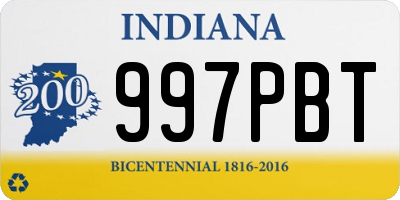 IN license plate 997PBT