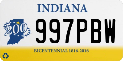 IN license plate 997PBW