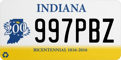 IN license plate 997PBZ