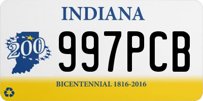 IN license plate 997PCB