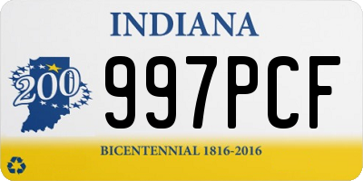 IN license plate 997PCF