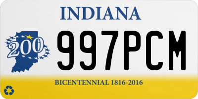 IN license plate 997PCM